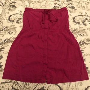 Theory 🔥 Button Down Strapless Dress